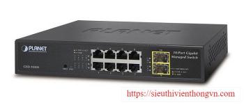 8-Port 10/100/1000Mbps + 2-Port 100/1000X SFP Managed Ethernet Switch PLANET GSD-1020S