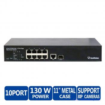 Geovision GV-POE0801 8-Port 10/100 Web Managed POE Ethernet Switch