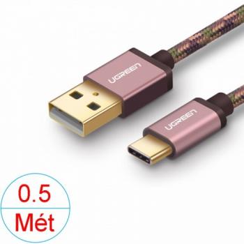 Cáp USB-C 2.0 mạ vàng 24K, bọc nilon chất lượng cao 0.5 mét UGREEN 40428