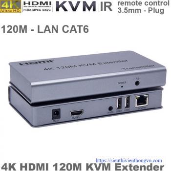Bộ khuếch đại HDMI 4K qua dây mạng 120 mét - 4K HDMI KVM 120M