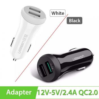 Tẩu sạc nguồn 12V/24V ra 1 port USB 5V-2.4A 1 port USB QC2.0 UGREEN 20757 | UGREEN 20758