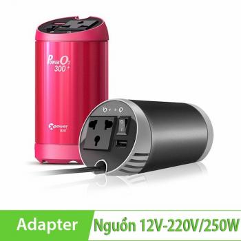 Tẩu sạc đổi nguồn 12V-220V 250W 1 cổng USB DC 5V-2.4A Xpower Nano O2 T300