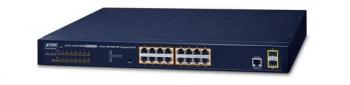 16-Port 10/100/1000T 802.3at PoE + 2-Port 100/1000X SFP Managed Switch PLANET GS-4210-16P2S