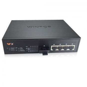 4-port 10/100Base-T(X)+1-port 100Base-F(X) PoE Switch WINTOP YT-DS105-1F4T-AT