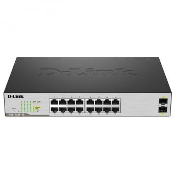 16 Port 10/100/1000Mbps + 2 SFP 1000Mbps Gigabit Smart Switch D-Link DGS-1100-18