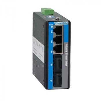 Switch công nghiệp 3 cổng Ethernet + 2 cổng quang (2 sợi quang, Multi Mode, SC, 2KM) 3Onedata IES2105-3T2F(MSC2KM)-P48