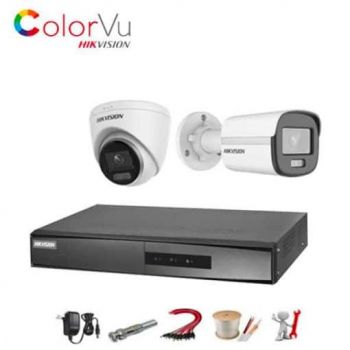 Trọn Bộ 2 Camera ColorVu Hikvision IP 2MP ĐÊM CÓ MÀU, Tầm xa 30m
